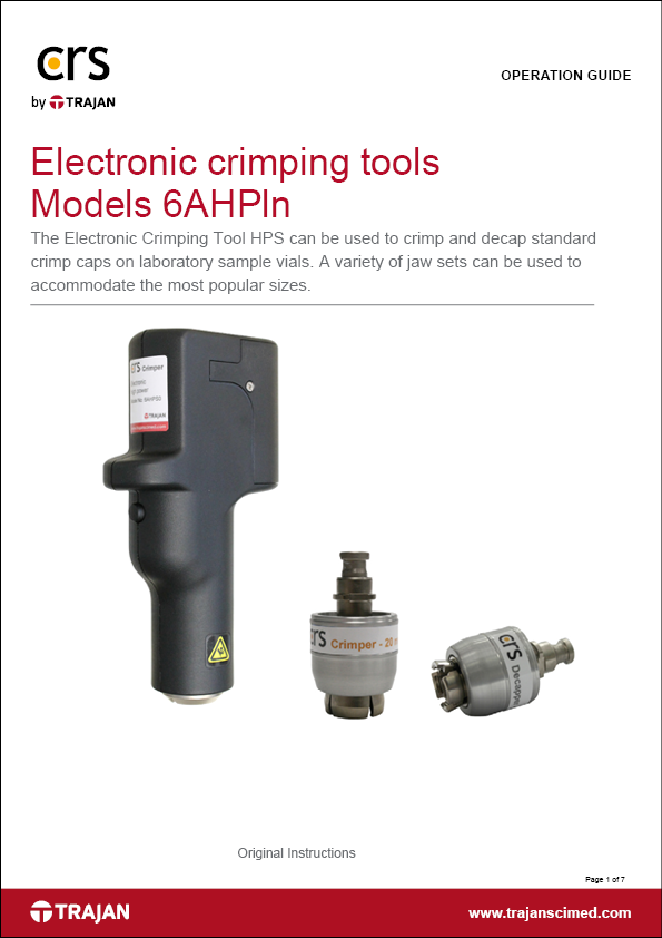Manual - Electronic Crimping Tools Models 6AHPln Operation Guide (EN, DE, IT, FR, ES, JA, KO, CN)