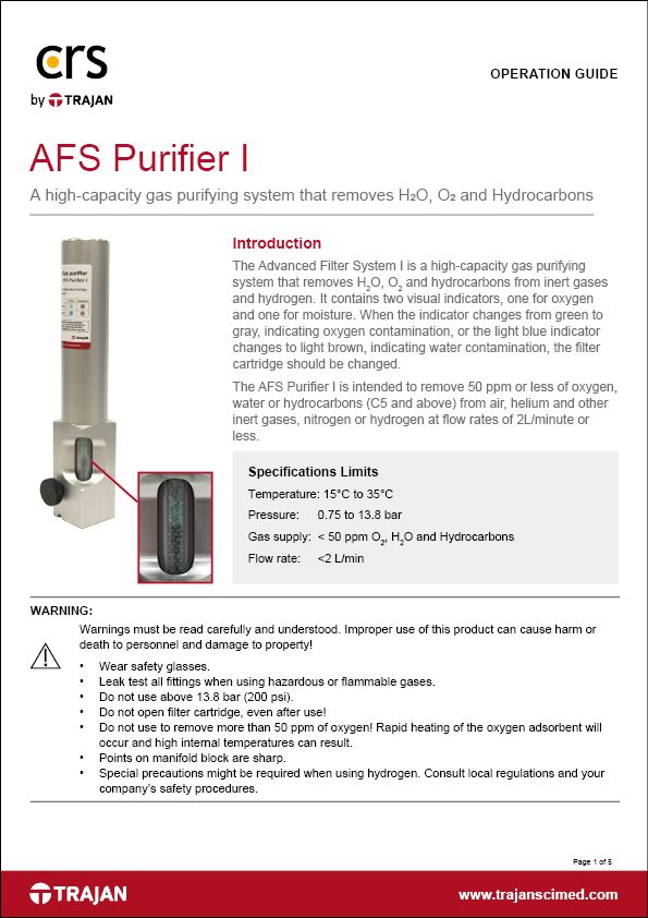 Manual - AFS Purifier I Operation Guide