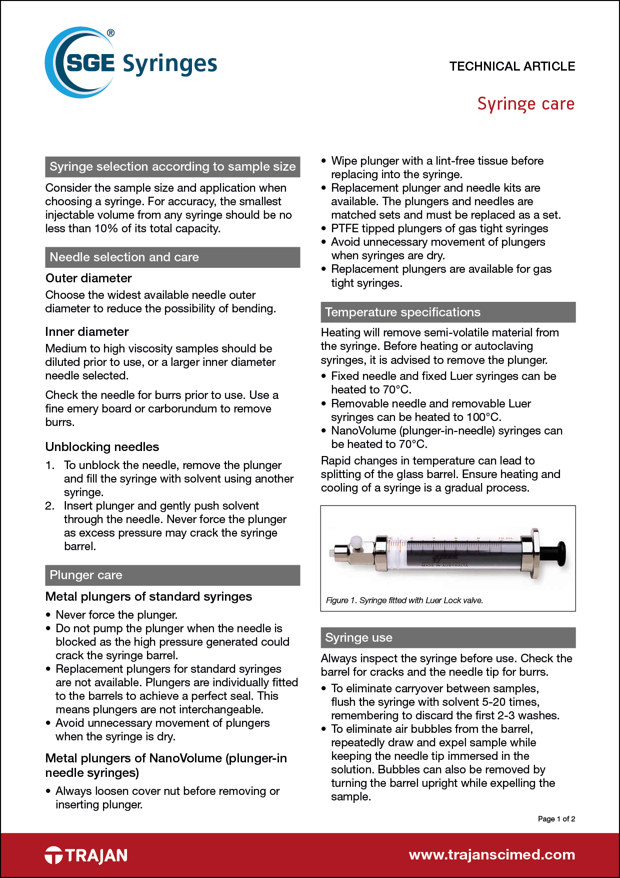 Technical Article - Syringe care