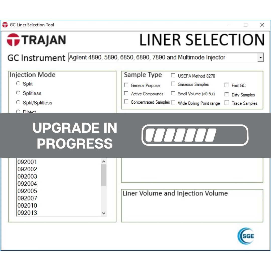 Support Tool - Liner selection tool