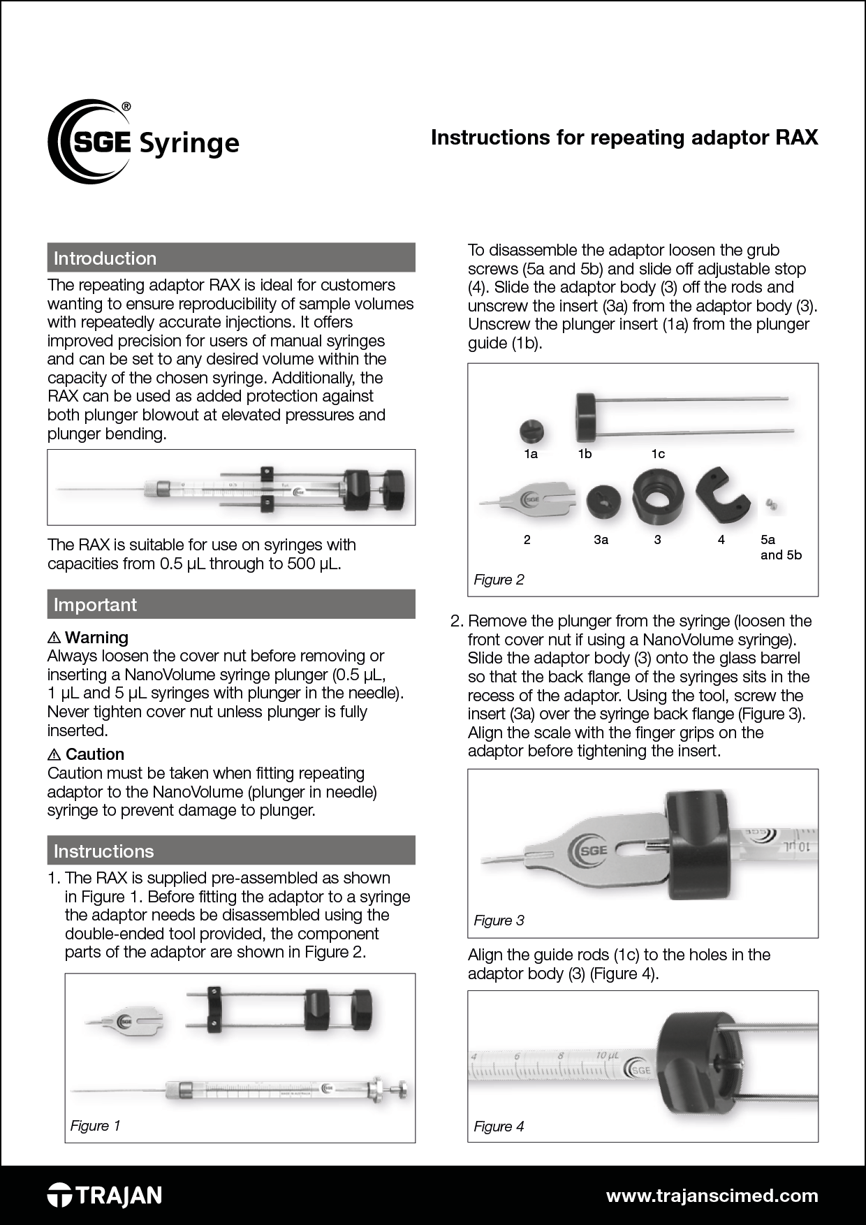 Manual - Instructions for repeating adaptor RAX