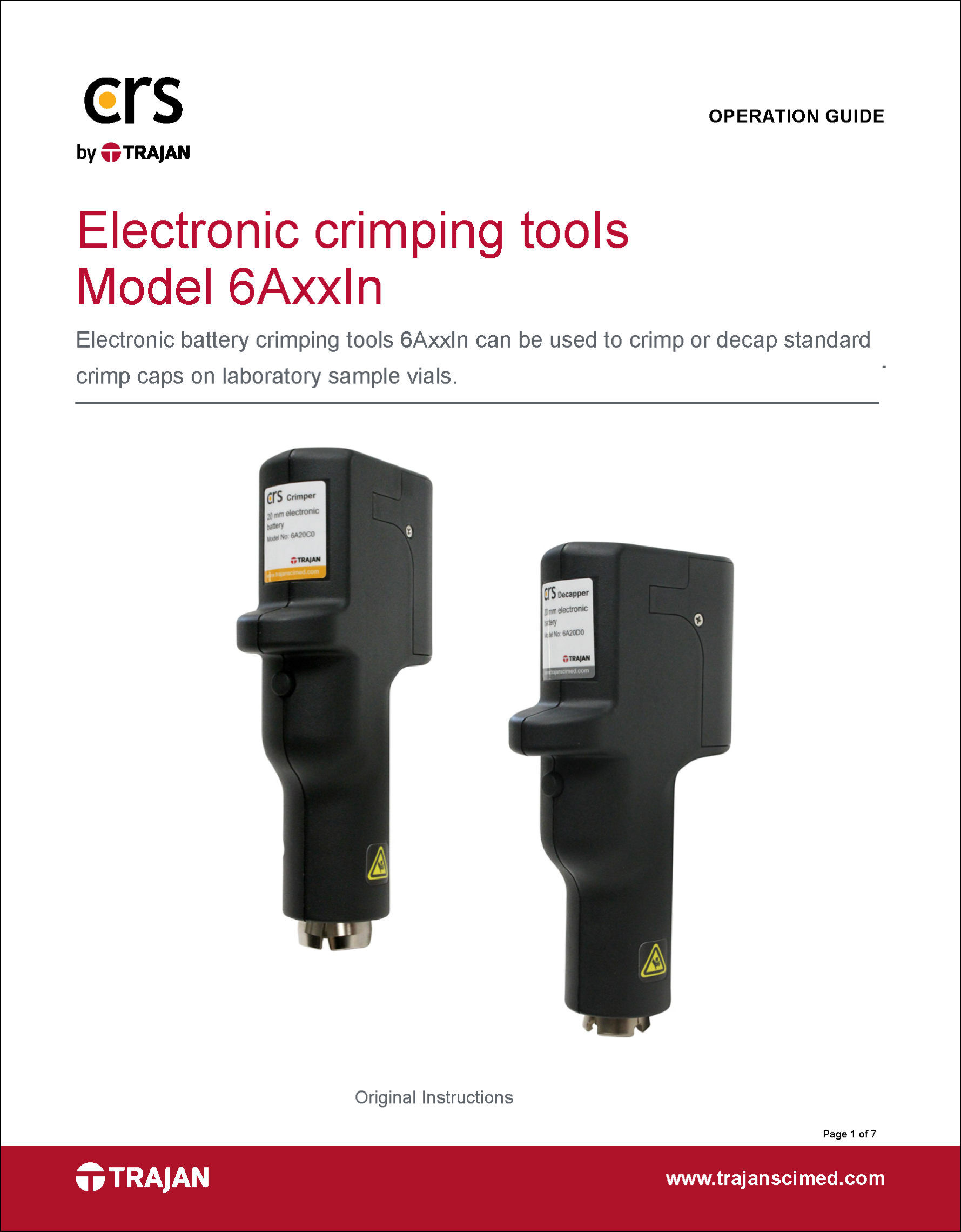 Manual - Electronic Crimping Tools Models 6AxxIn Operation Guide (EN, DE, IT, FR, ES, JA, KO, CN)