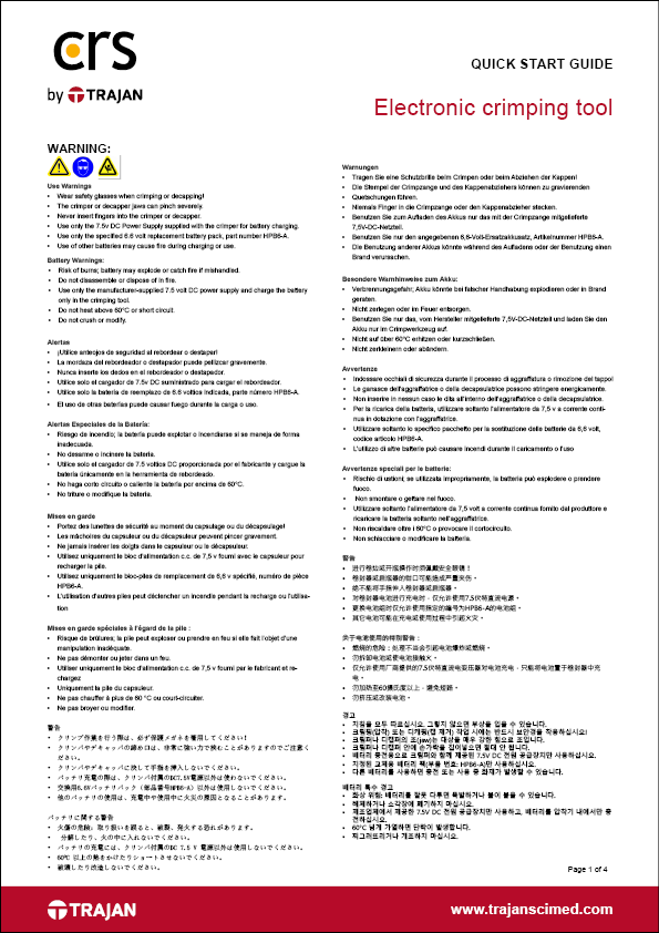 Quick start guide - Electronic Crimping Tool