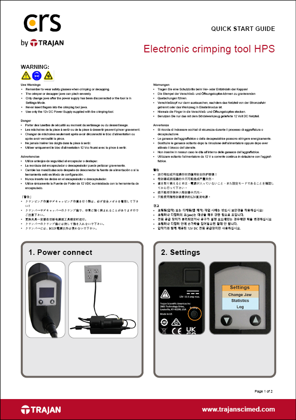 Quick start guide - Electronic crimping tool HPS