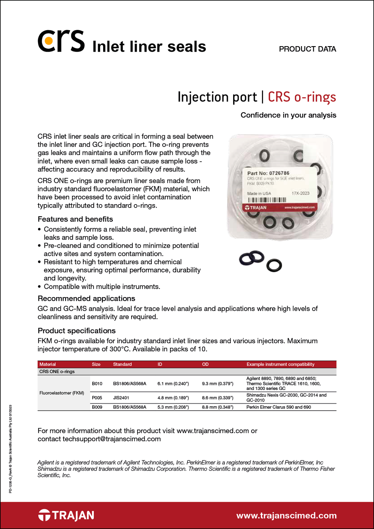 Front Inlet Liner SGE OptChem inlet liners