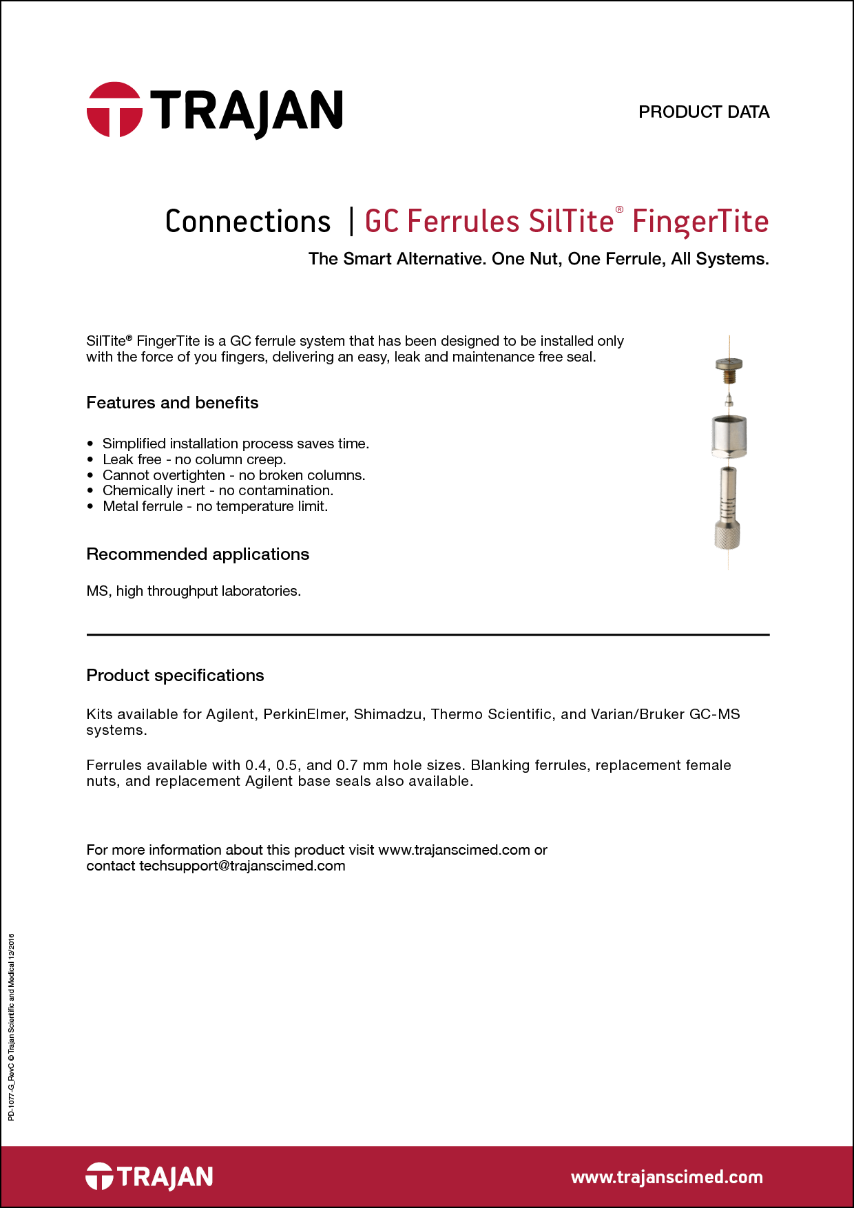 Product Data Sheet - SilTite® FingerTite GC ferrules