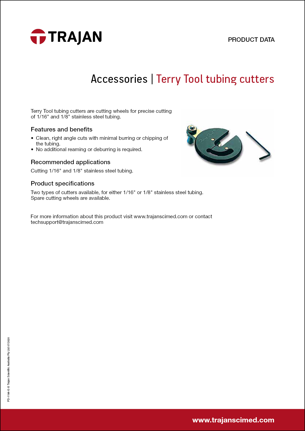 Product Data Sheet - Terry Tool tubing cutters