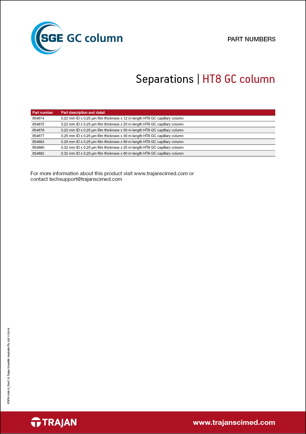 HT8 GC columns