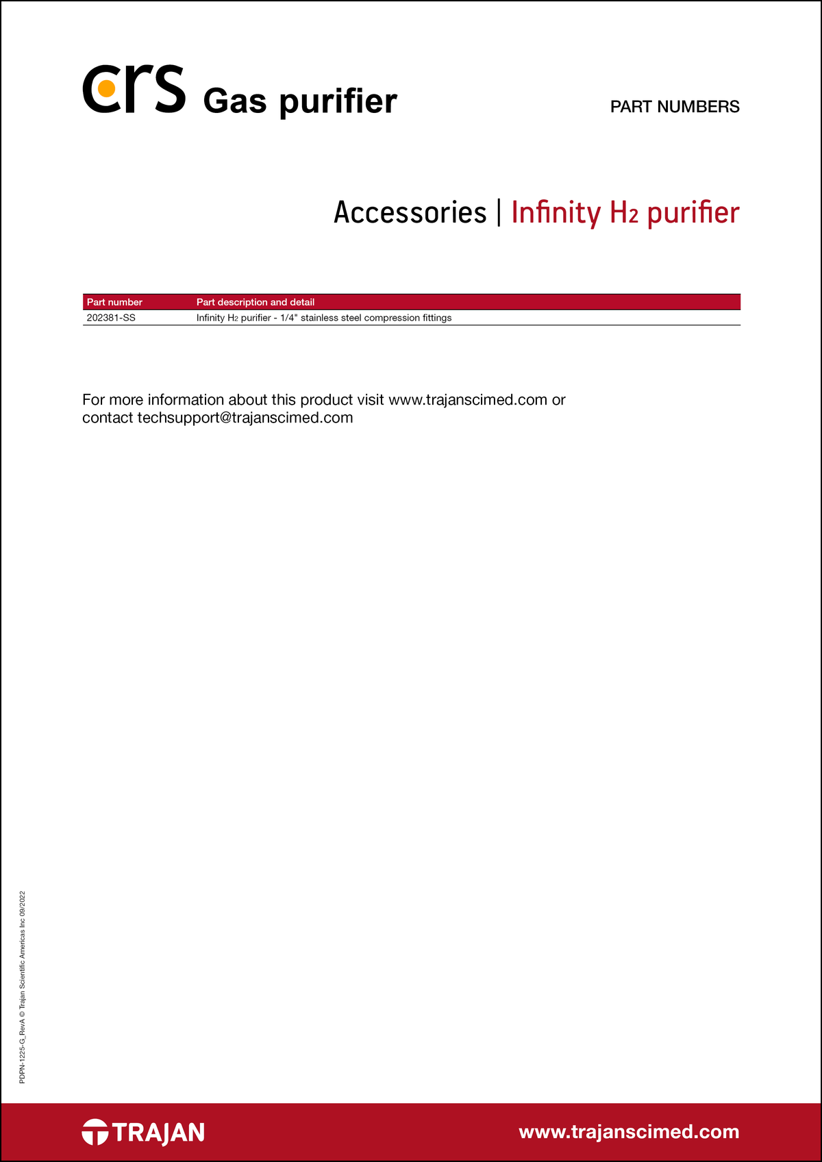 CRS Infinity gas purifier