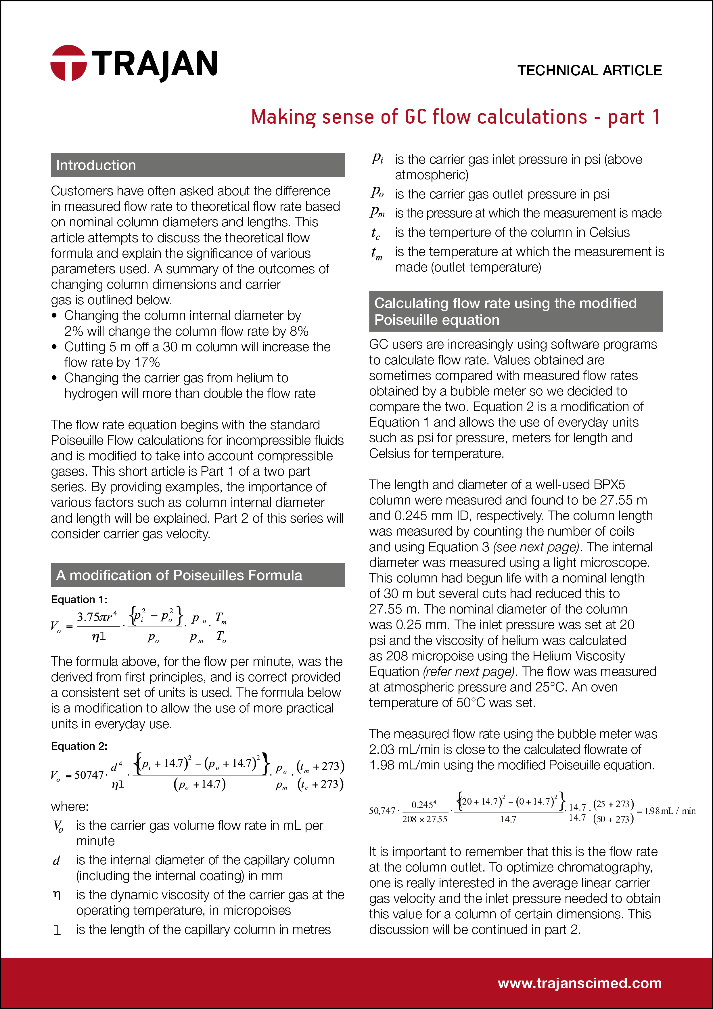 Technical Article - Making sense of GC flow calculations - part 1 cover