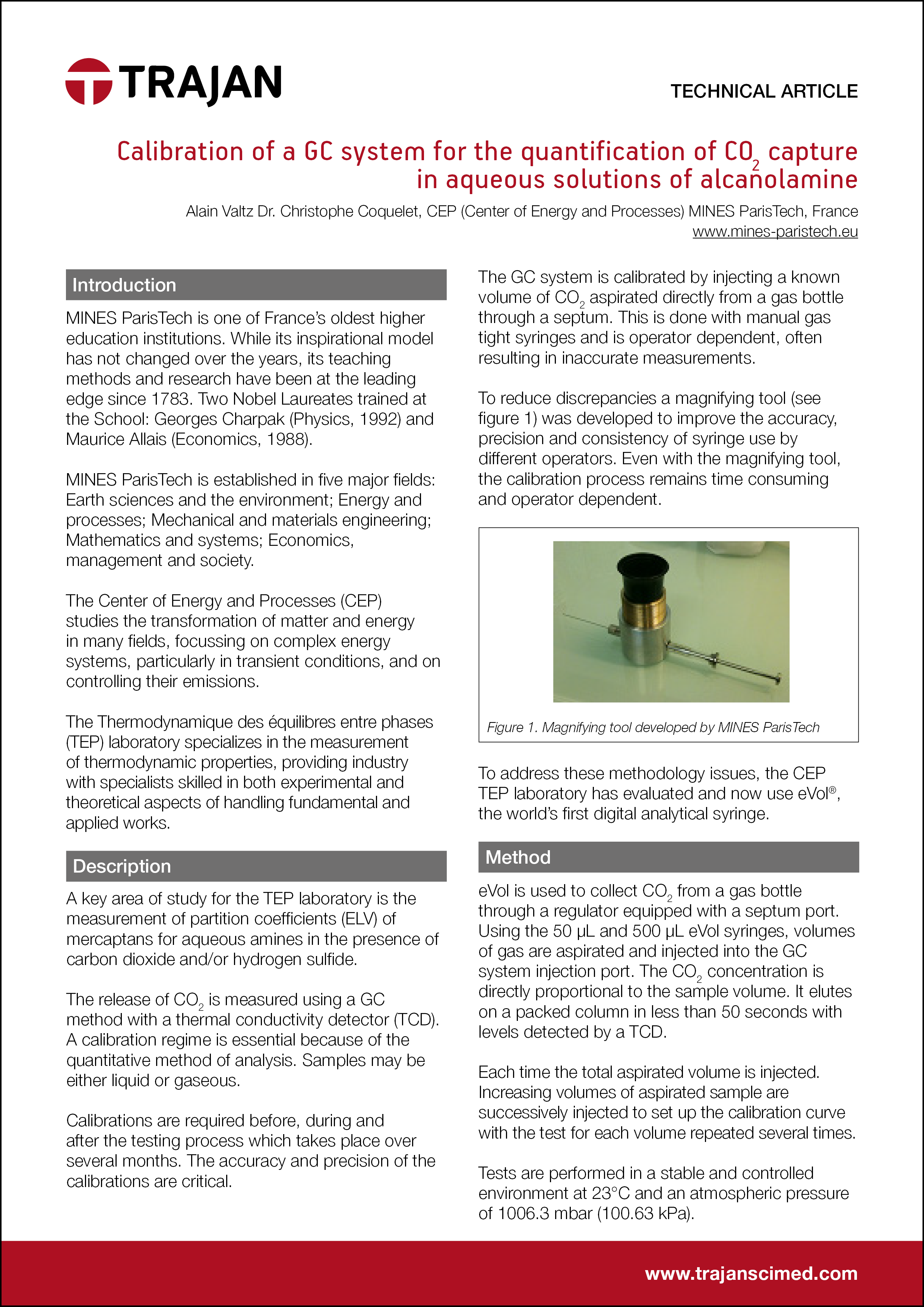 Technical Article - Calibration of a GC system for the quantification of CO<sub>2</sub> capture in aqueous solutions of alcanolamine cover