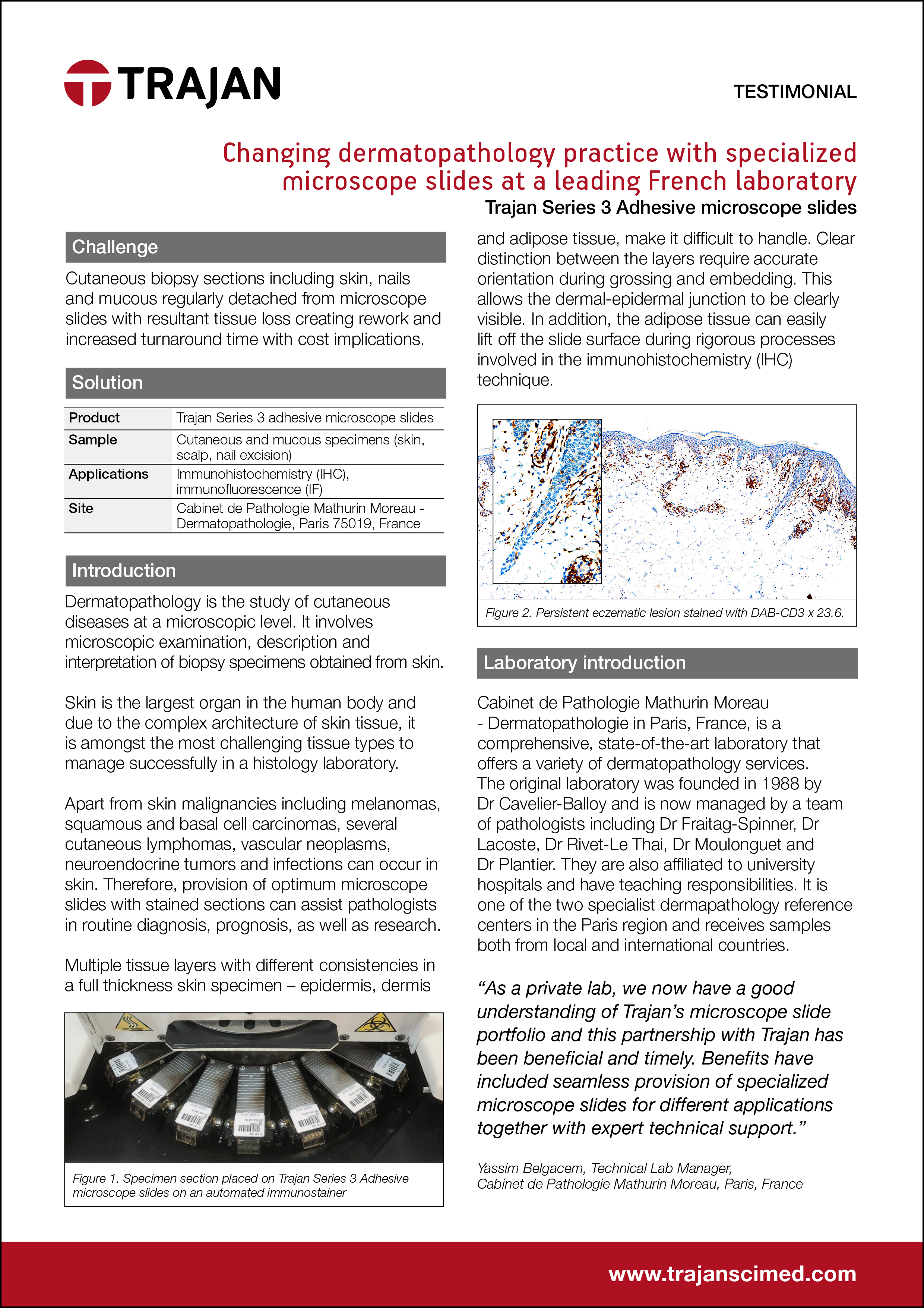 Testimonial - Changing dermatopathology practice with specialized microscope slides at a leading French laboratory