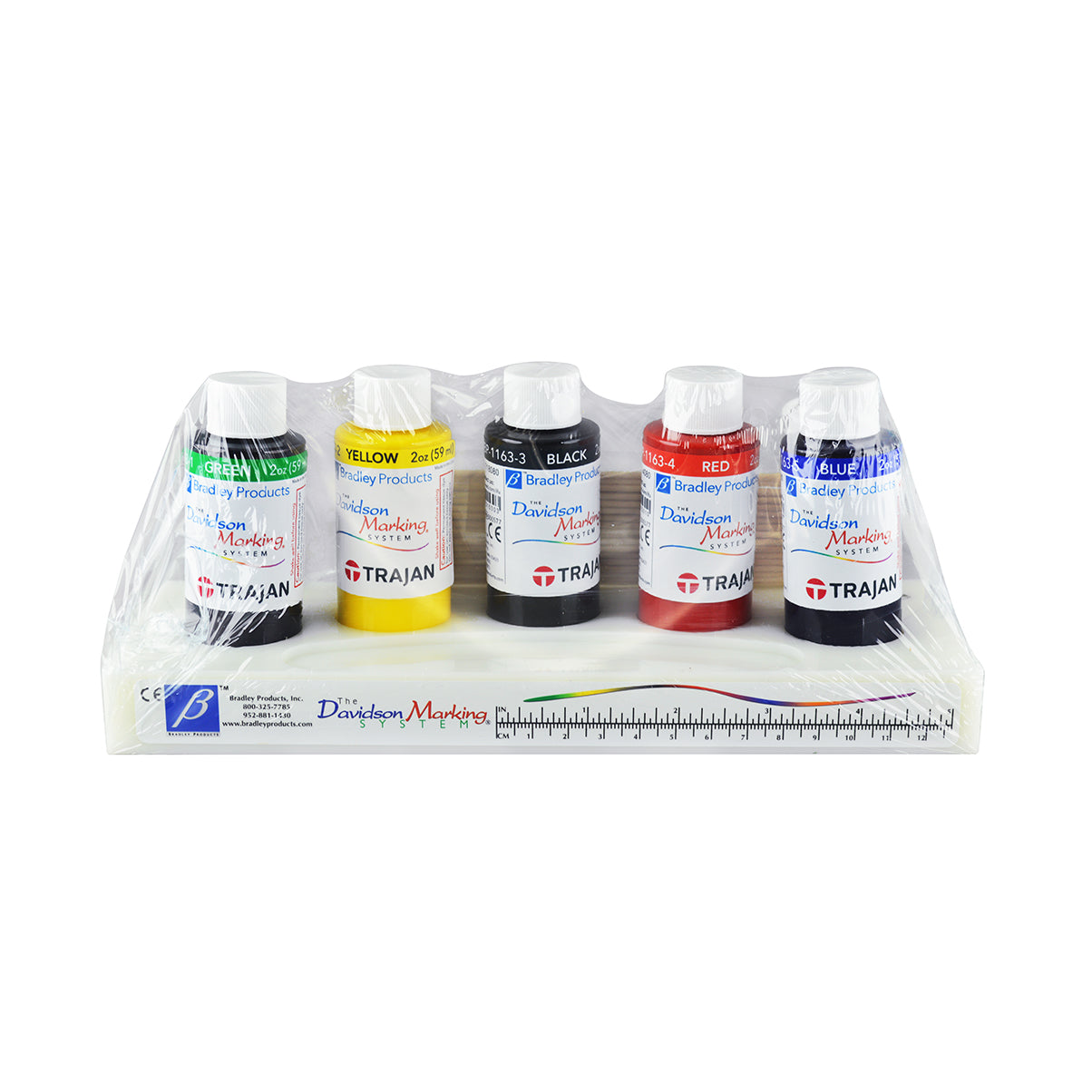 Davidson Marking System, Tissue Marking Dye 5-Color Set of 2 oz bottles with plastic tray (green, yellow, black, red, blue)